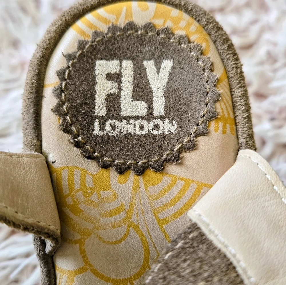 🐐Fly London Taupe Suede Wrap Around Ankle Strap Sandals - Picture 7 of 8